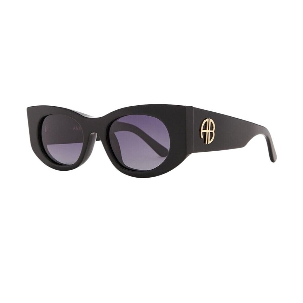 Anine Bing Black Sunglasses with Purple Gradient Lenses